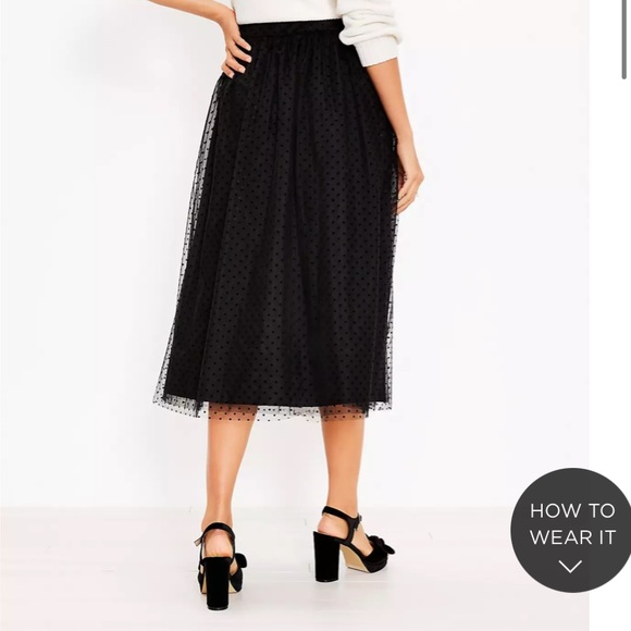 Velvet Dot Midi Skirt - Picture 3 of 5